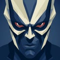 Aggressive Digital Illustration Of Blue And Grey Batman Face