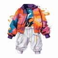 Aggressive Digital Illustration: Cute And Colorful Jacket And Pants Combo