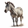 Aggressive Digital Illustration Of Zebra On White Background
