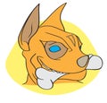 Aggressive Mad Dog With Bone Illustration Royalty Free Stock Photo