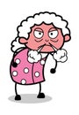 Aggressive - Old Cartoon Granny Vector Illustration Royalty Free Stock Photo