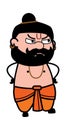 Aggressive Pandit Cartoon Royalty Free Stock Photo