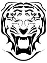 Aggressive tiger head close-up Royalty Free Stock Photo