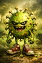 Aggressive Virus Monster Character Representing Pollution And Environmental Collapse Concept Royalty Free Stock Photo