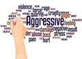 Aggressive word cloud hand writing concept