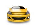 Aggressive yellow sports car Royalty Free Stock Photo