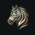 Aggressive Zebra Head Vector Illustration - Modern And Stylized Logo Design Royalty Free Stock Photo