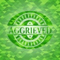 Aggrieved realistic green mosaic emblem. Vector Illustration. Detailed.  EPS10 Royalty Free Stock Photo