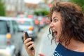 Aghast young woman with a horrified expression Royalty Free Stock Photo