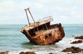 Aghullas shipwreck lying on the rocks