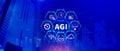 AGI concept, Artificial general intelligence, AI knowledge learning technology, AGI is the future of modern world, combination of Royalty Free Stock Photo