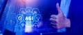 AGI concept, Artificial general intelligence, AI knowledge learning technology, AGI is the future of modern world, combination of Royalty Free Stock Photo