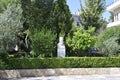 Agia Aikaterini Church Courtyard Statue from Athens in Greece Royalty Free Stock Photo