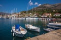 AGIA EFIMIA, KEFALONIA ISLAND - AUGUST 13, 2022: Picturesque view of Agia Efimia marina, Kefalonia, Ionian Sea, Greece. Royalty Free Stock Photo