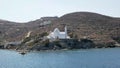 Agia irini church in ormos harbor on the island of ios