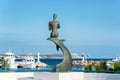 Agia Napa, Cyprus. Mermaid statue in the harbour. Royalty Free Stock Photo