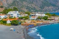 Agia Roumeli, Greece, August 22, 2022: Summer day at a beach at