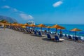 Agia Roumeli, Greece, August 22, 2022: Summer day at a beach at