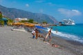 Agia Roumeli, Greece, August 22, 2022: Summer day at a beach at