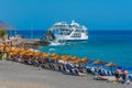 Agia Roumeli, Greece, August 22, 2022: Summer day at a beach at