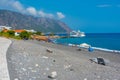 Agia Roumeli, Greece, August 22, 2022: Summer day at a beach at