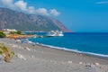 Agia Roumeli, Greece, August 22, 2022: Summer day at a beach at