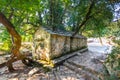 Agia Theodora church. On the roof of the church have grown giant trees without any roots inside.