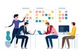 Agile business team of programmer working and make some planning on the scrum board. Whiteboard and process teamwork Royalty Free Stock Photo