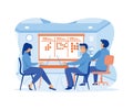 Agile business team of programmer working and make some planning on the scrum board.