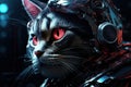 Agile Cyberpunk cat. Generate Ai