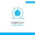 Agile, Cycle, Development, Fast, Iteration Blue Solid Logo Template. Place for Tagline