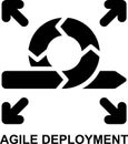 agile deployment, deployment, launch, release, scalability, agile, project management solid glyph icon