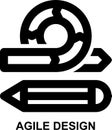 agile design, project design, agile, scrum, project management, planning outline icon Royalty Free Stock Photo
