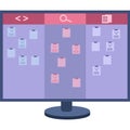Agile development flat icon online project vector