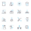 Agile development linear icons set. Iterative, Scrum , Sprint, Collaboration, Flexibility, Continuous, Feedback line Royalty Free Stock Photo