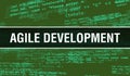Agile development text written on Programming code abstract technology background of software developer and Computer script. Agile Royalty Free Stock Photo
