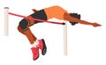 Agile And Explosive, The High Jump Athlete Combines Speed And Technique To Soar Over The Bar. Precision, Flexibility Royalty Free Stock Photo