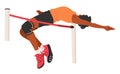 Agile And Explosive, The High Jump Athlete Combines Speed And Technique To Soar Over The Bar. Precision, Flexibility