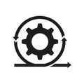 Agile glyph icon. Gear, arrows icon. Vector illustration. EPS 10.
