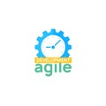 AGILE icon methodology vector development. Scrum agile icon flexible software logo