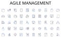 Agile management line icons collection. Artifact, Accessory, Appliance, Apparatus, Contraption, Device, Gadget vector