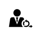 Agile, manager, scrum icon. Black vector graphics
