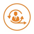 Agile, manager, scrum icon. Orange vector sketch