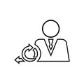 Agile, manager, scrum outline icon. Line art vector