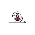 Agile, manager, worker colored icon. Can be used for web, logo, mobile app, UI, UX