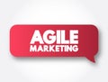 Agile Marketing - approach to marketing that utilizes the principles and practices of agile methodologies, text message bubble