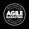 Agile Marketing - approach to marketing that utilizes the principles and practices of agile methodologies, text stamp concept