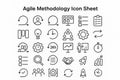 Agile Methodology Icon Set Vector Collection for Agile Project Practices and Development Royalty Free Stock Photo