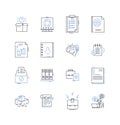 Agile methodology line icons collection. Sprint, Scrum, Backlog, Iteration, Collaboration, Agile Coach, Velocity vector