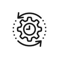 Agile process line icon. Fast speed quick time vector